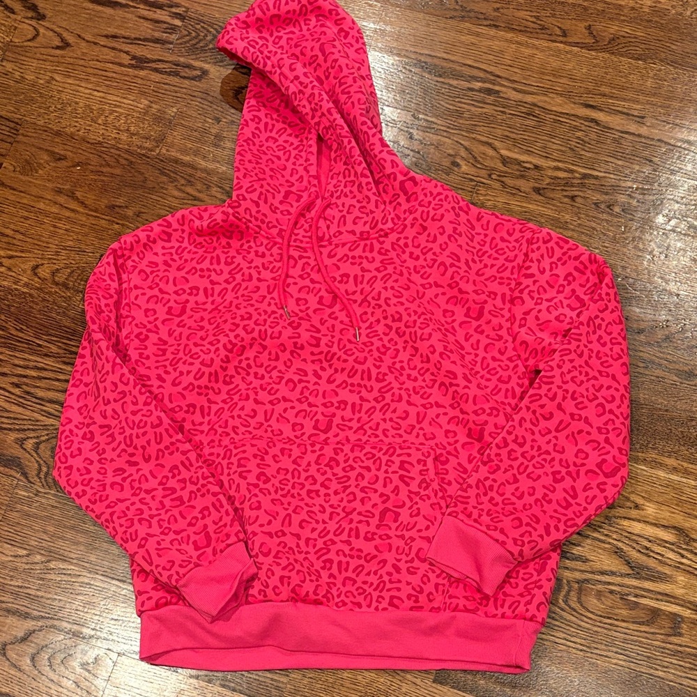Pink Leopard Print Hoodie